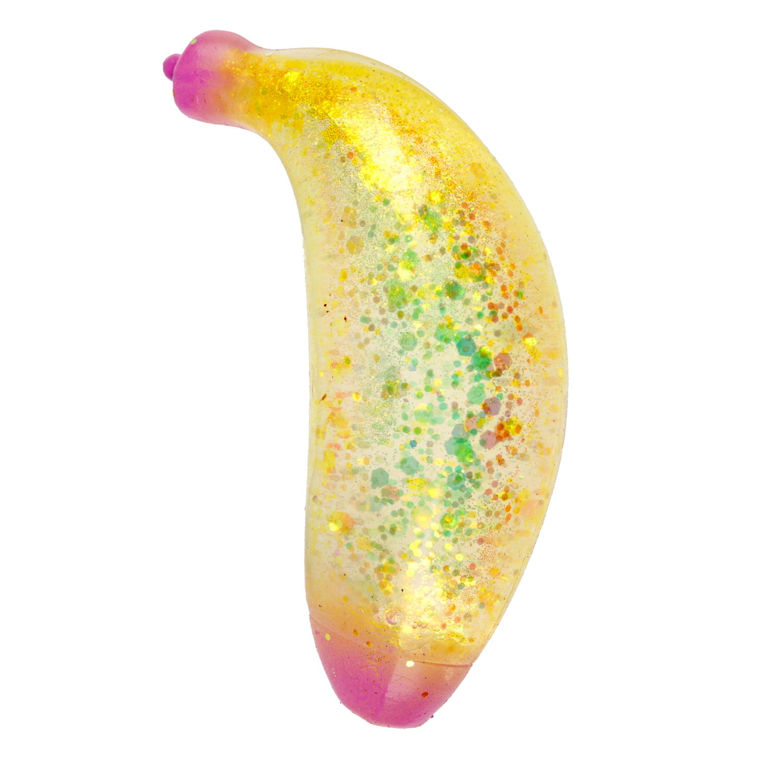 Антистресс-игрушка для рук 1TOY Крутой замес Супергель Банан с блестками, 11 см, 6 цветов в ассортименте