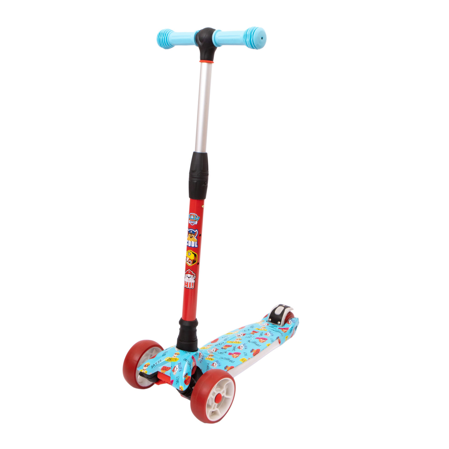 Самокат детский Щенячий патруль Sky, трехколесный, кикборд, со светящимися колесами