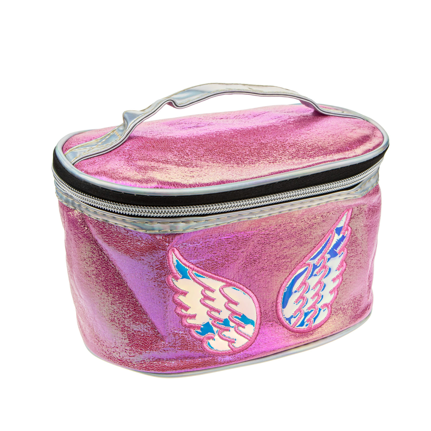 Пенал школьный, косметичка LUKKY Ангел для девочек, девушек, розовый перламутр, 21х13х12 см