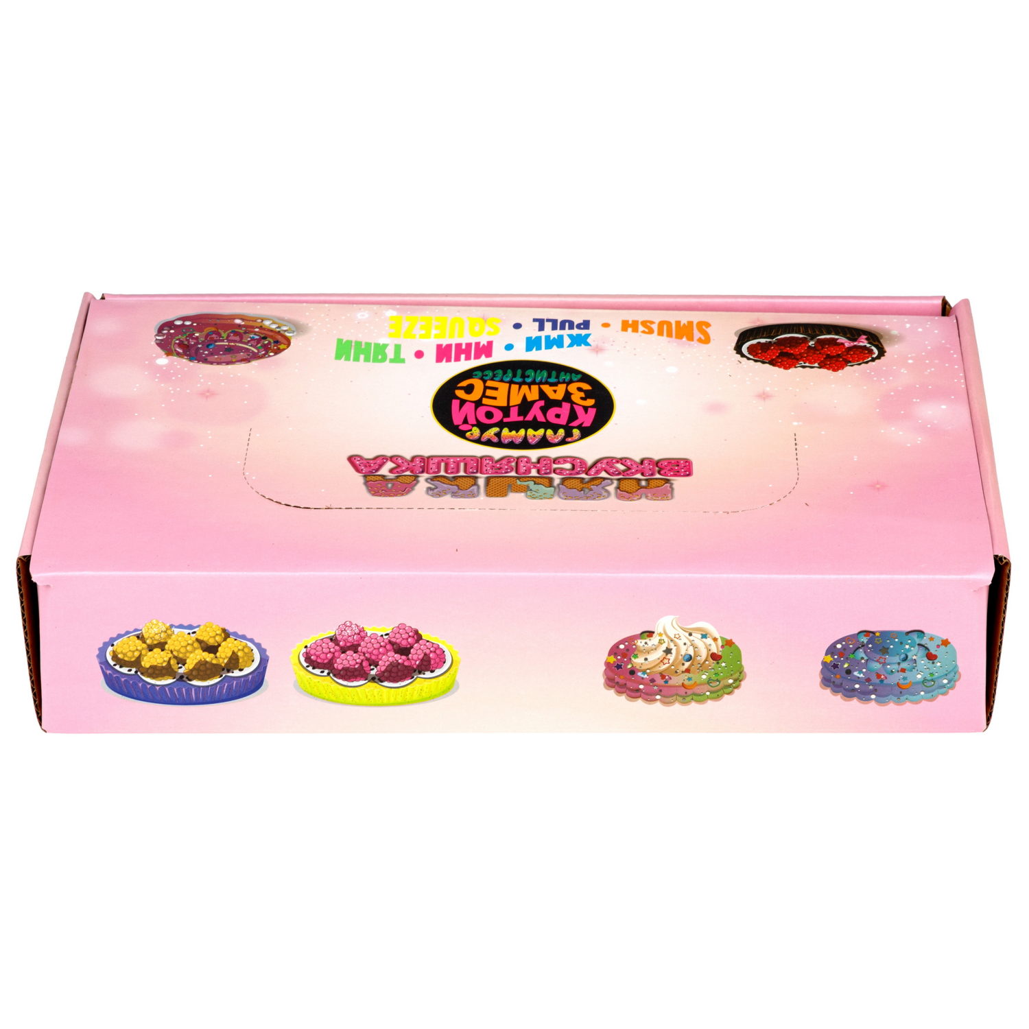 Антистресс-игрушка 1TOY Крутой замес Няшка-вкусняшка клубничное пирожное, 6х6х3 см