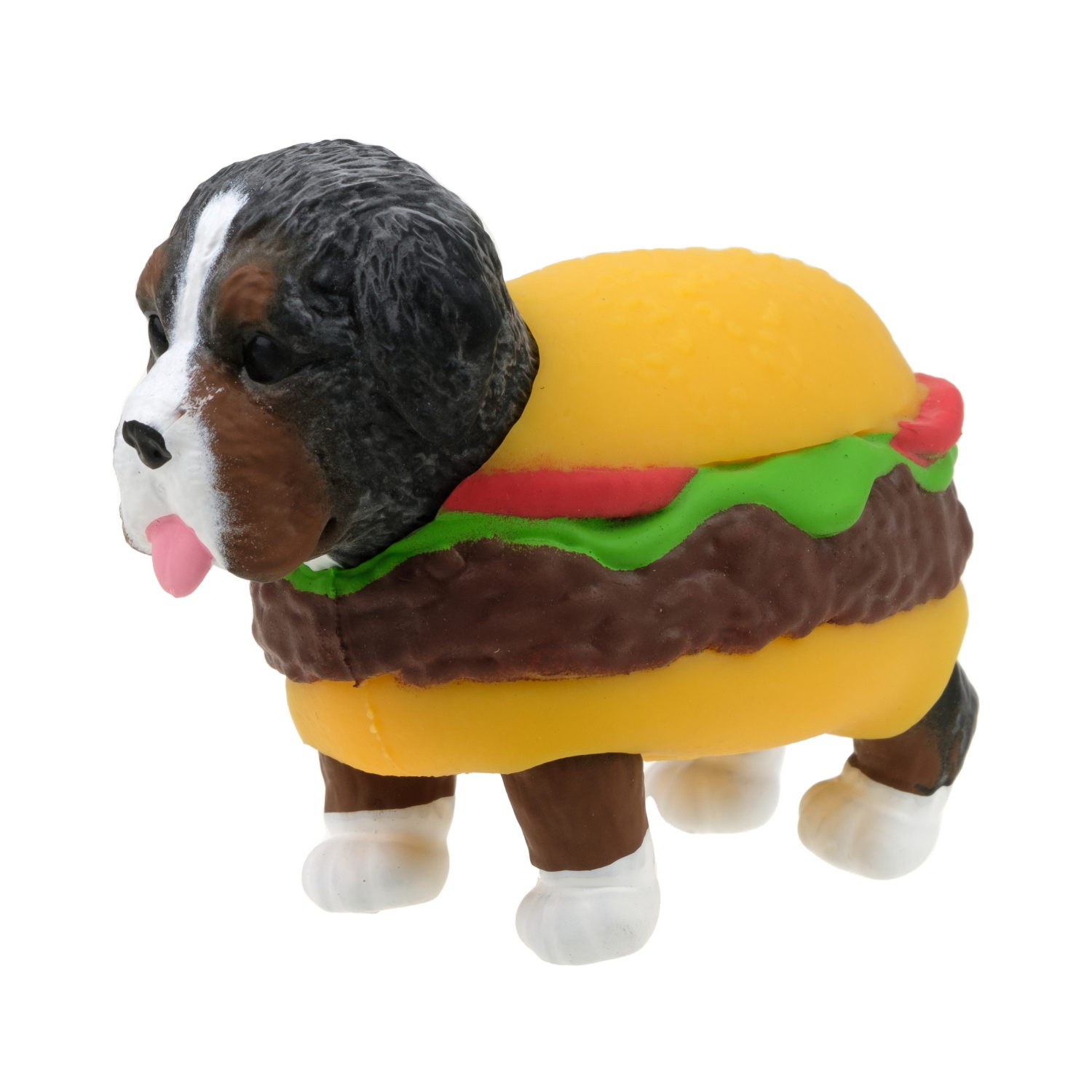 Антистресс игрушка 1TOY Прокачка для собачки серия 3, тянущаяся собачка в костюмчике, тянучка Бернская гончая - гамбургер