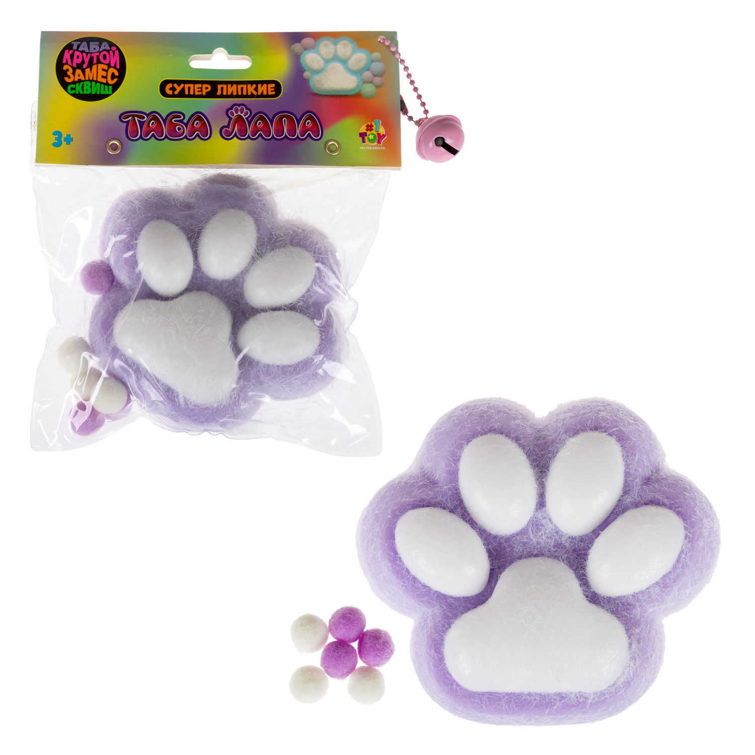 Таба лапа пушистая 1TOY Крутой замес, 11х4 см, в ассортименте
