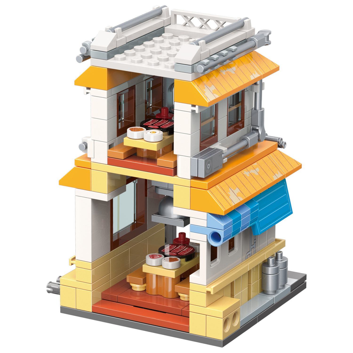 Naruto конструктор "Ресторан барбекю Якинику Кью" для мальчиков и девочек, 332 детали