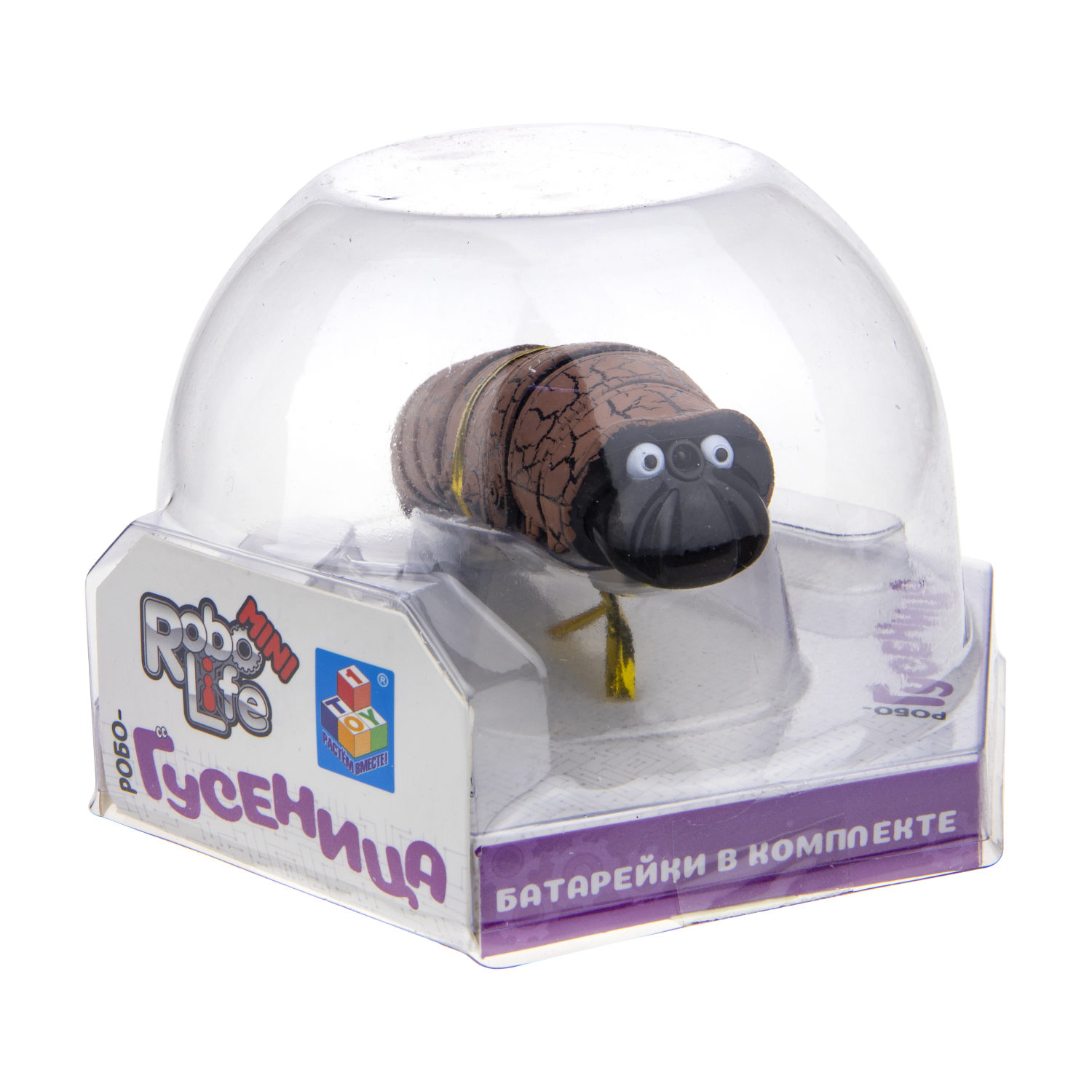 1TOY Игрушка Робо-Гусеница (коричневая) 
(3хAG13 входят в компл),, упаковка 13,5*12*9