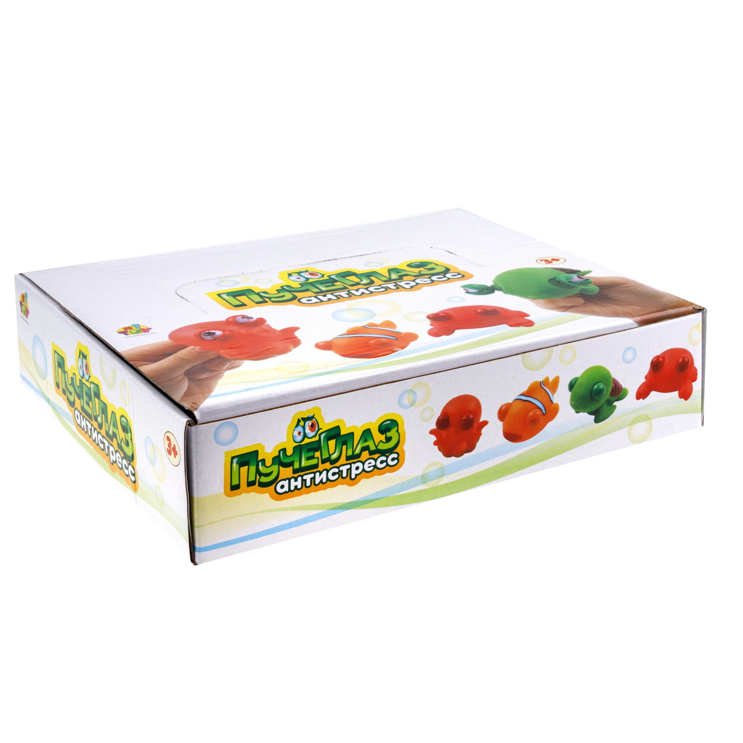 1toy Пучеглаз-антистресс "Водная фауна" 5,7х9x5 см, 4 вида в ассортименте