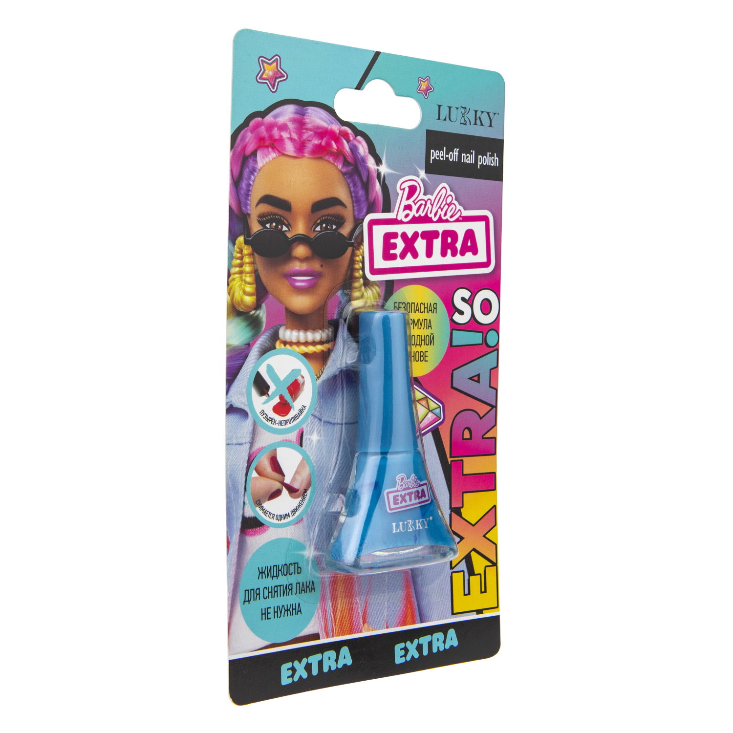 Barbie EXTRA Лак Lukky ярко-голубой, блистер, объем 5,5 мл.