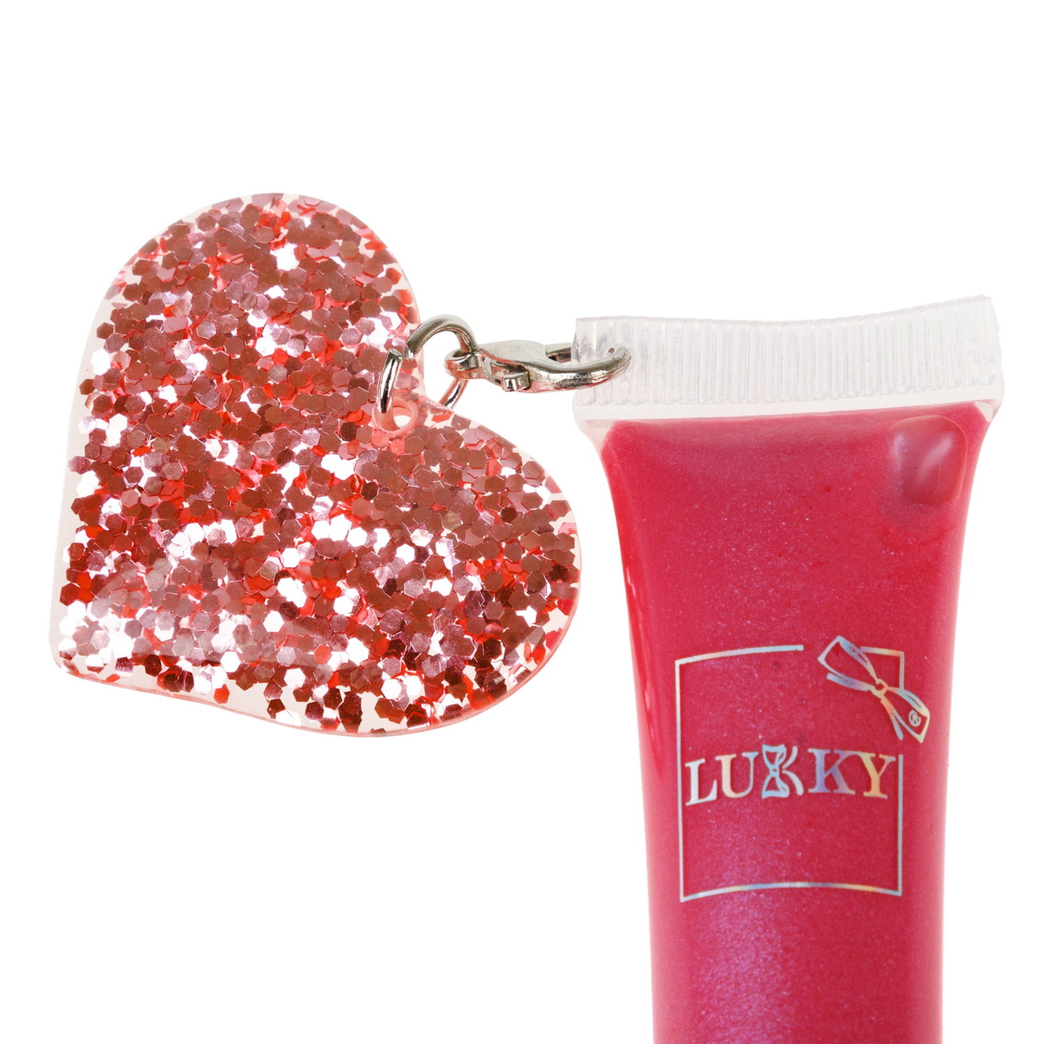 Набор Lukky Beauty Duet Ягода-Малина, блеск для губ и помада с блёстками