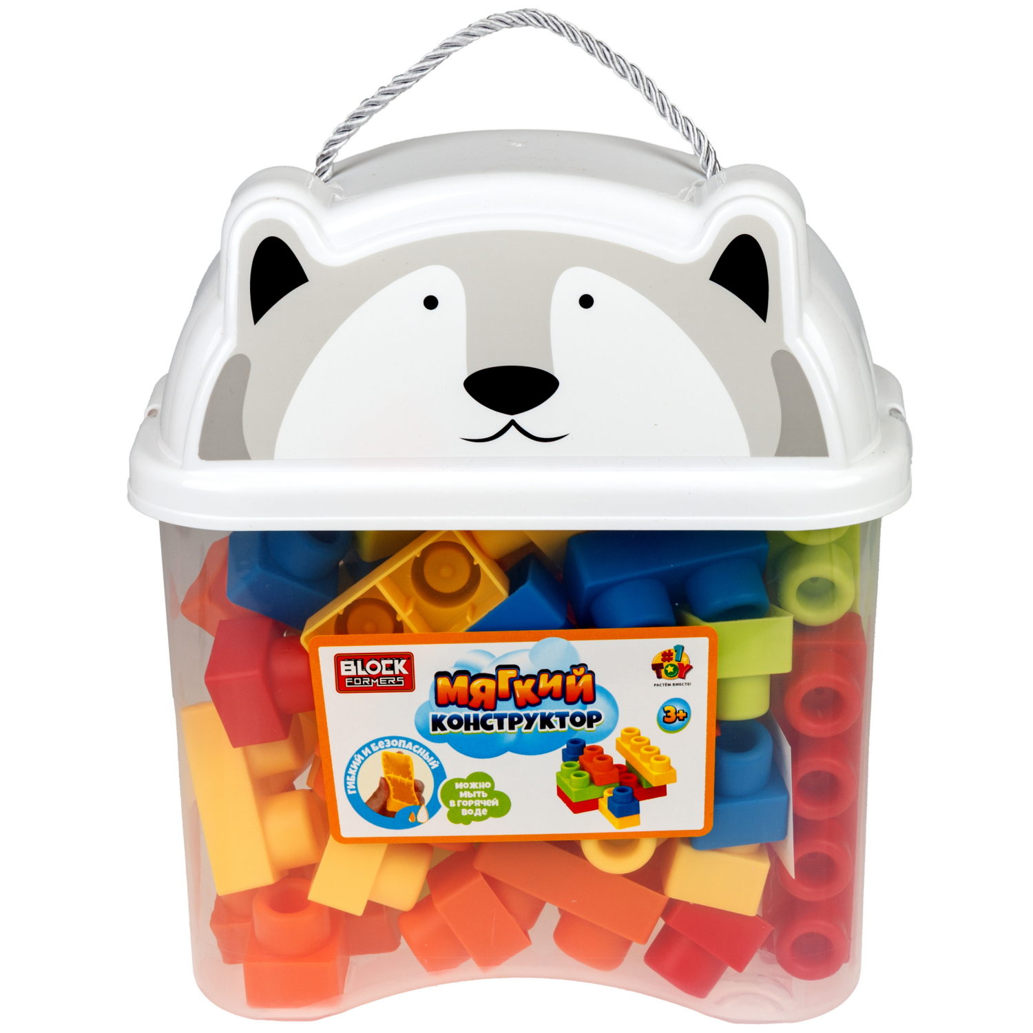 Мягкий конструктор 1TOY 40 деталей, в контейнере