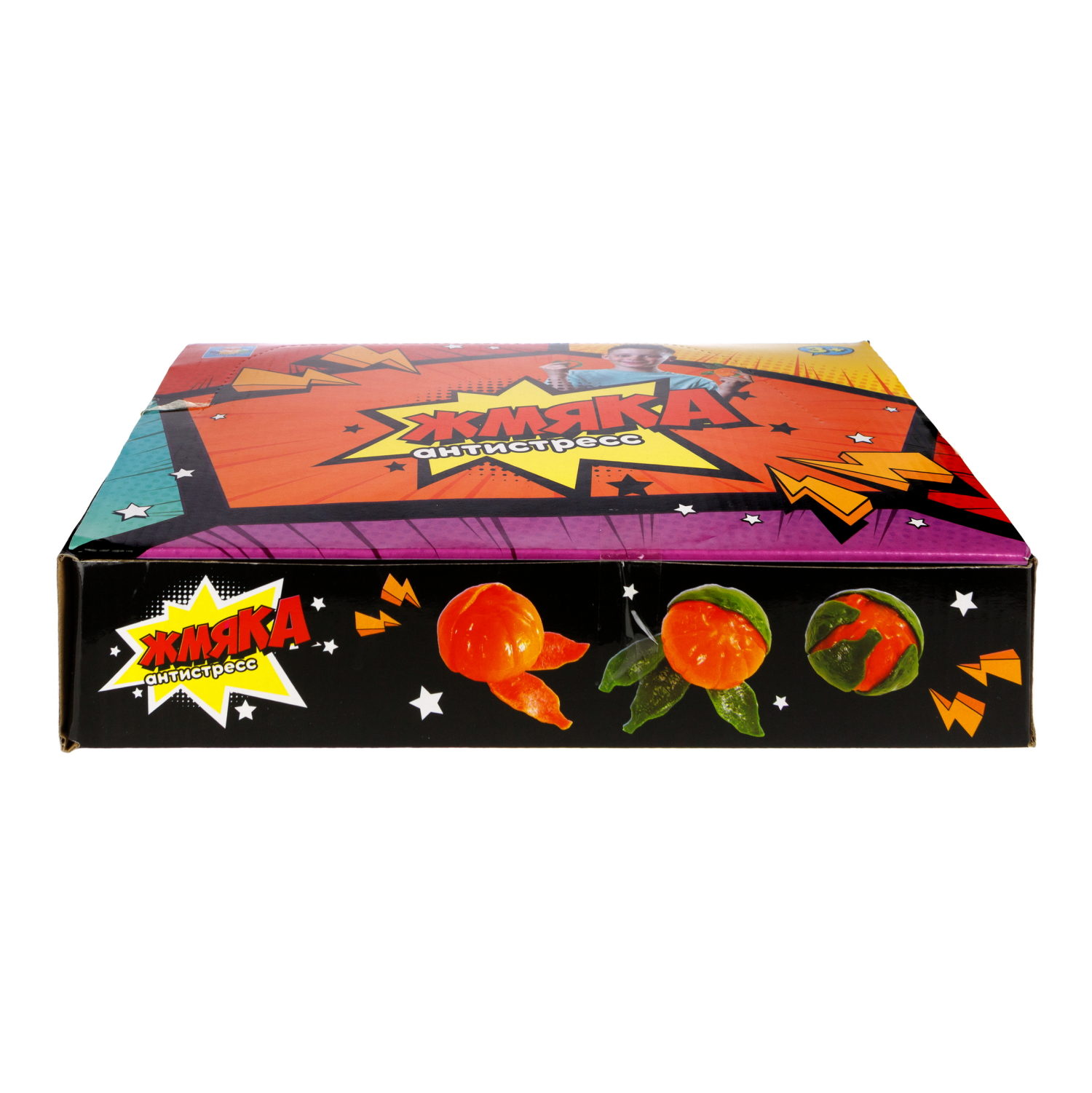 1toy Жмяка-антистресс "Мандарин" 6,5х6,5х5 см, Оранжевый, 12 шт. в д/б