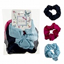 Lukky Fashion резинки текстильные, атлас, 3 шт (голубой, синий, розовый)