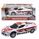 1toy Спортавто Машина на р/у, масштаб 1:24, 27 МГц, 20 см, крас, жёлт, белая. 2 канала, на батарейках, свет.