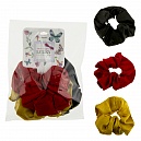 Lukky Fashion резинки текстильные, атлас, 3 шт (черный, желтый, красный)