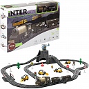1TOY InterCity Diesel наб. жел.дорога "Полигон" 76 дет.свет,, звук, переезд,  стрелка, строит.техника,вертолетная площадка с вертолетом, поезд 3 ваг.
