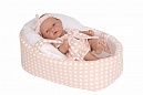 Arias ELEGANCE PILLINES кукла винил. 26 см. В роз. одежде, с люлькой. Пакет