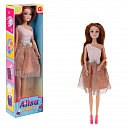 Alisa Party. Кукла в бежевом платье, с гнущимися руками и ногами