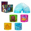 1TOY пружинка Радуга-Дуга морские обитатели, 4 вида в асс., 7,5*7,5см, в кор с окошком