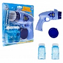1toy Мы-шарики! игрушка для пуск. мыл. пуз. на бат. Бластер, свет. эфф., 2*50 мл, блистер, синий