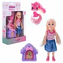 Alisa Little Love. Кукла 14,4 см (блонд. с косич., с питомцем и переноской), в кор. 11,5х4,7х19,8 см