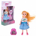 Alisa Little Love. Кукла 14,4 см (блонд. с хвостиком, с портфелем), в кор. 11,5х4,7х19,8 см
