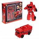 1toy Тракботы робот-трансформер Пожарная машина, 10 см, коробка с окном
