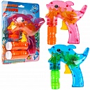 1TOY Мы-шарики! мыл. пистолет на бат. в виде дельфина, свет. эффекты, 2*50 мл, блистер