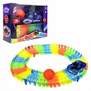 1toy мини-набор гибкий трек, 70 деталей дорога светится в темноте + гоночная машинка (со светом)