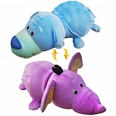 1toy плюш.Вывернушка 76 см 2в1 Голубой Щенок-Фиолетовый Слон,пакет