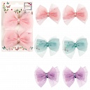 Lukky Fashion набор из 2 заколок-зажимов Бантик Шифон и Шёлк, 3 цв.микс