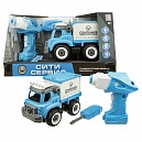 1toy Сити-сервис грузовик на р/у (18 см, 2,4ГГц, разборный, в компл. Шуруповерт (пульт управления) на батарейках, отвертка, коробка)