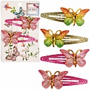 Lukky Fashion набор из 2 заколок клик-клак, Бабочки Crystal Хамелеон,2 цв.микс