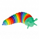1TOY Гремушка слизняк зелёная голова радужное тельце, 18*5cm